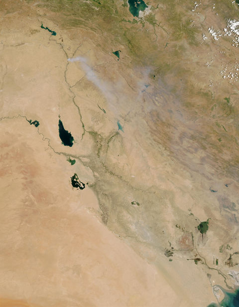 Humo tóxico de azufre a través de Iraq