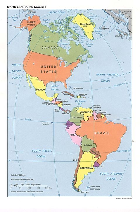 Map of the Americas