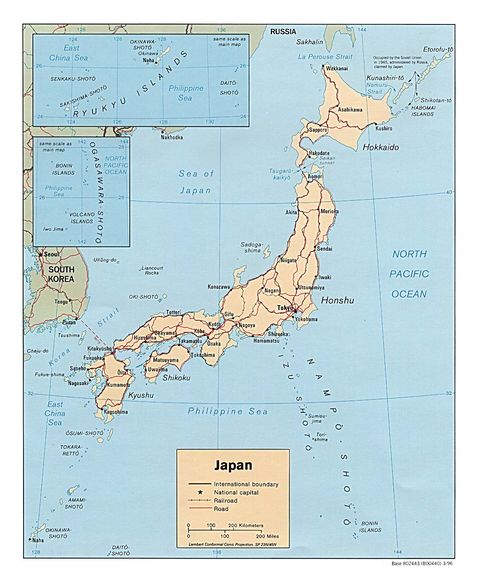 Mapa Político de Japón 1996