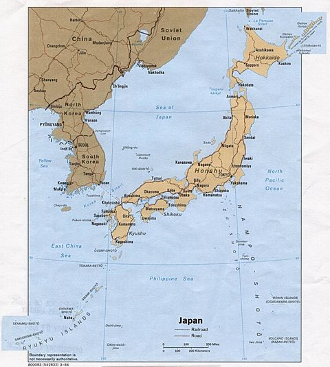 Mapa Político de Japón 1984