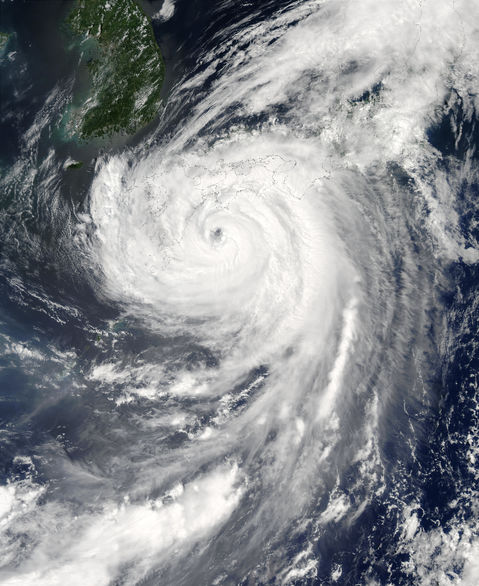 Typhoon Etau (11W) over Japan