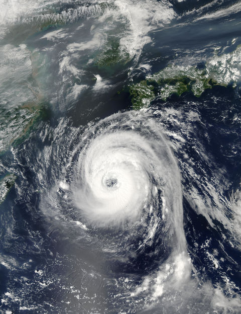 Typhoon Sinlaku (22W) south of Japan