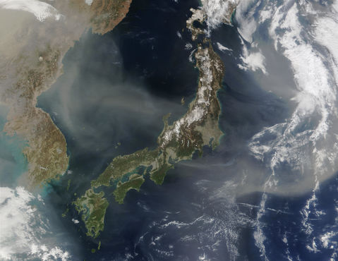 Dust over Japan