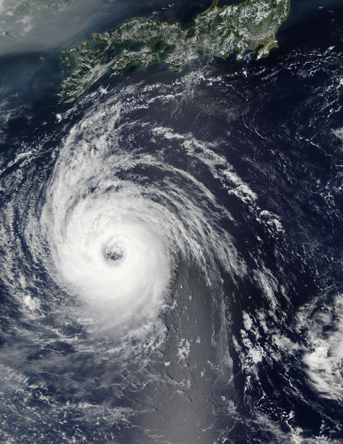 Typhoon Sinlaku (22W) south of Japan