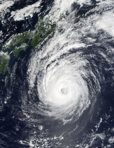 Super Typhoon Phanfone (19W) south of Japan