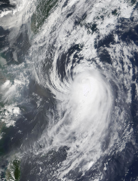 Typhoon Halong (10W) south of Japan