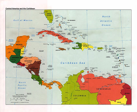 Central America and the Caribbean Political Map | Gifex