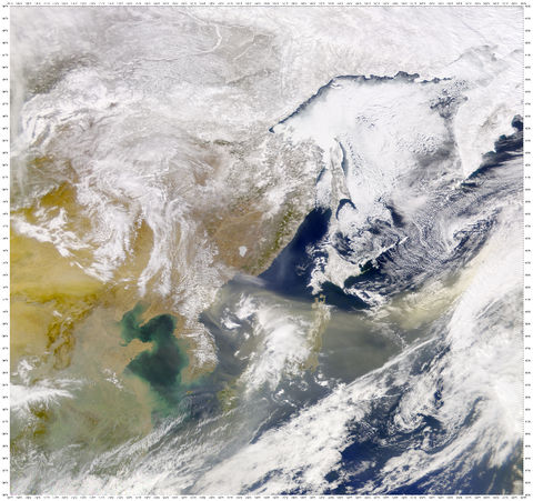 Dust Cloud over Sea of Japan