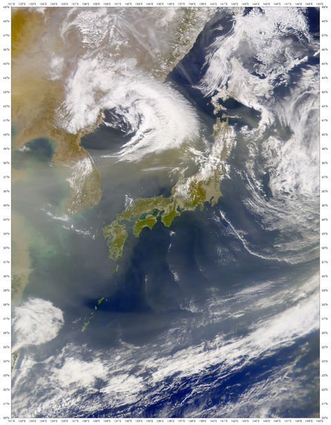 Dust Cloud over Sea of Japan