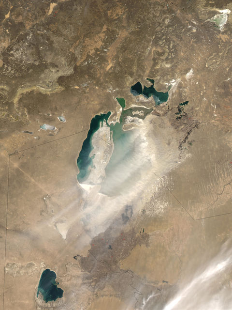 Dust storm over the Aral Sea