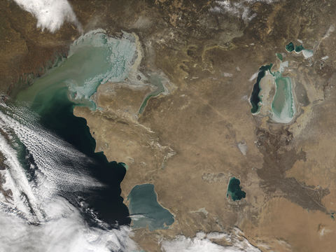 Ice in Caspian Sea and Aral Sea 2001