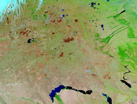 Fires and burn scars in Kazakhstan