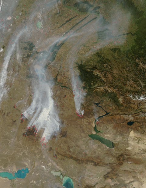 Fires and smoke in Kazakhstan