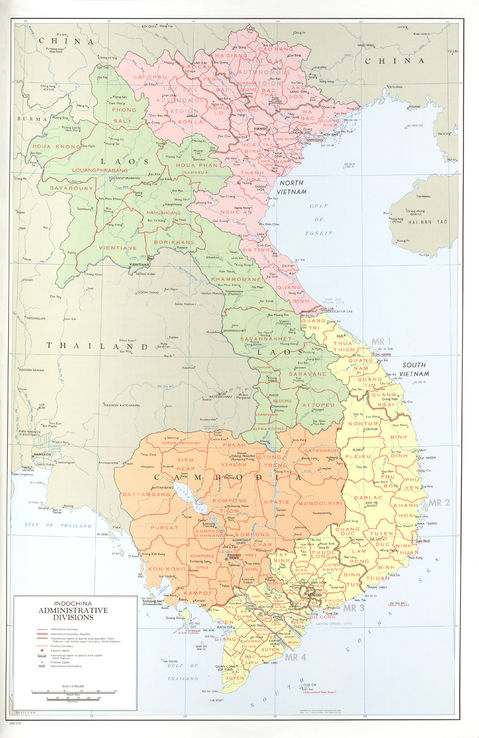 Vietnam - Indochina Administrative Divisions 1970