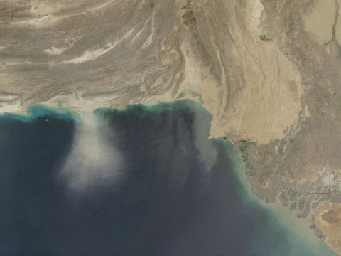 Dust storm off Pakistan