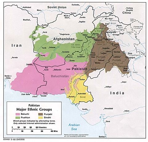 Pakistan Major Ethnic Groups 1980