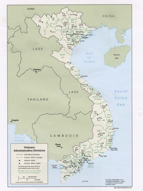 Divisiones Administrativas de Vietnam 1992