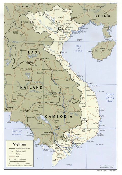 Vietnam Political Map 2001