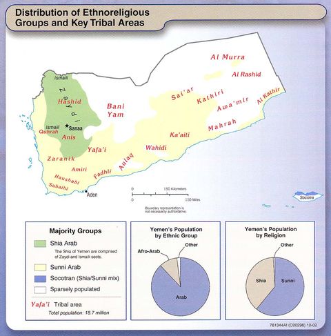 Mapa Etno-Religioso y de los Grupos Tribales de Yemen 2002