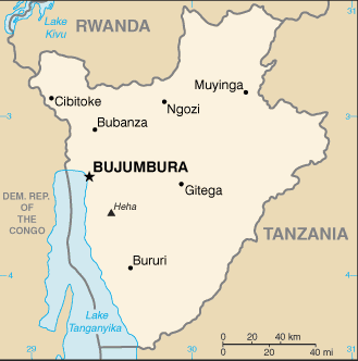Mapa Político Pequeña Escala de Burundi 2007