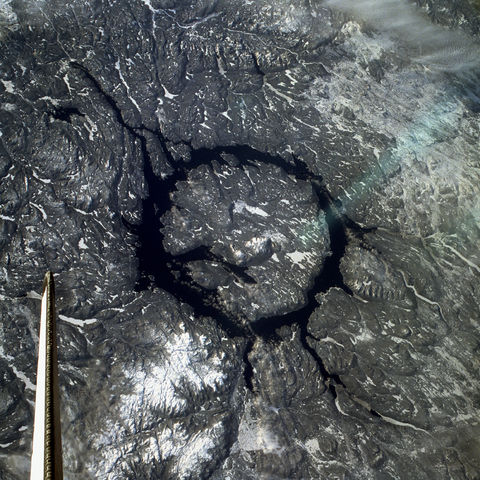 Satellite Image, Photo of Manicouagan Reservoir, Quebec