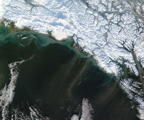 Dust plumes off Alaska