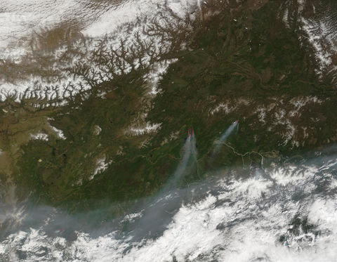 Fires and smoke in Central Alaska