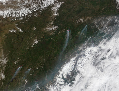 Fires and smoke in Central Alaska