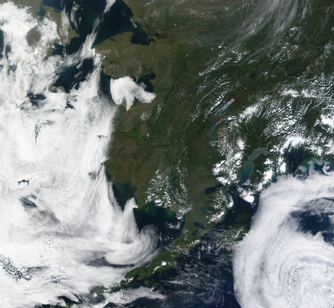 Incendios y humo espeso en Alaska