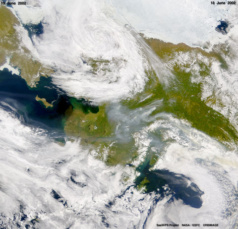 Incendios y humo espeso en Alaska