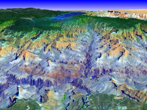 Three-dimensional view of the Grand Canyon 