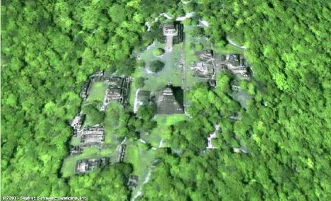 Satellite image of Tikal