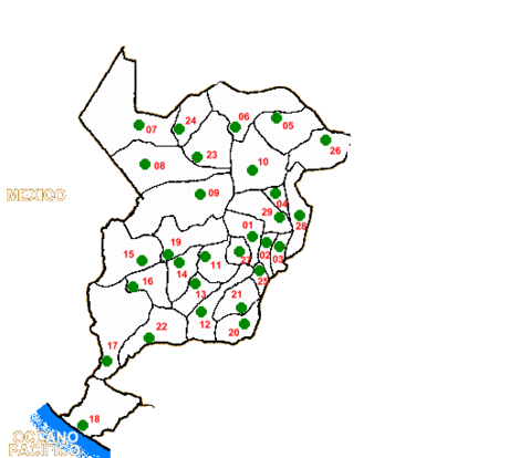 Mapa del departamento de San Marcos