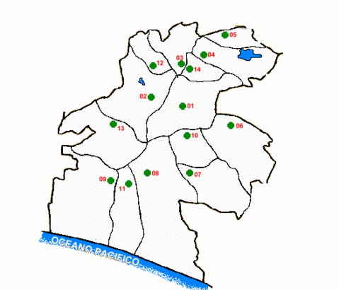 Mapa del departamento de Santa Rosa