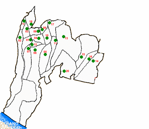 Mapa del departamento de Suchitepéquez