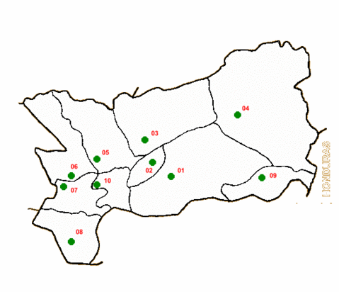 Mapa del departamento de Zacapa