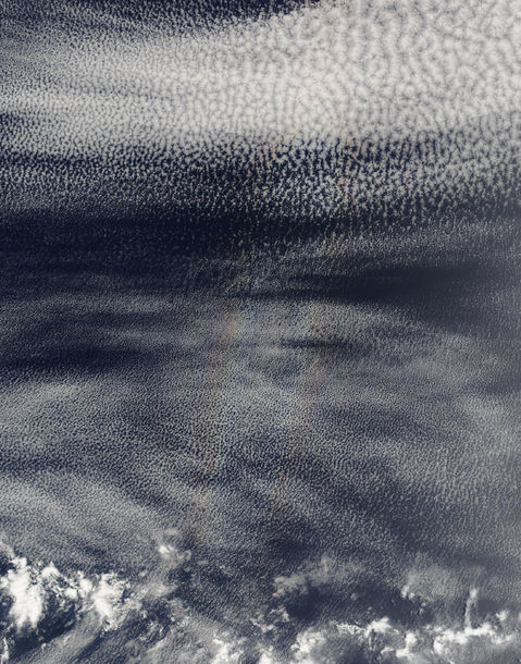 Glory over stratocumulus clouds in Pacific Ocean