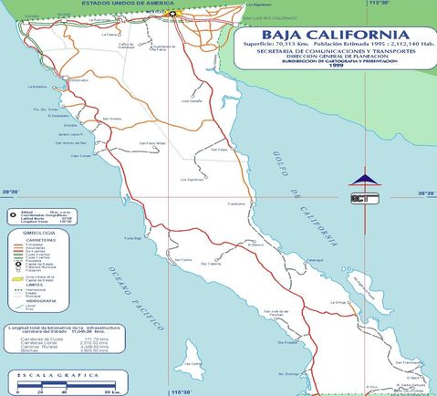 Baja California map 1999