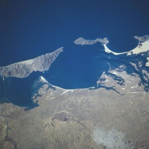 Satellite Image of Bahia Magdalena and Isla de Santa Margarita