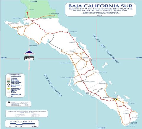 Mapa de Baja California Sur