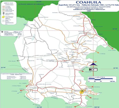 Coahuila map 1999