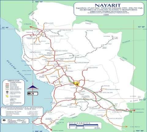 Mapa de Nayarit