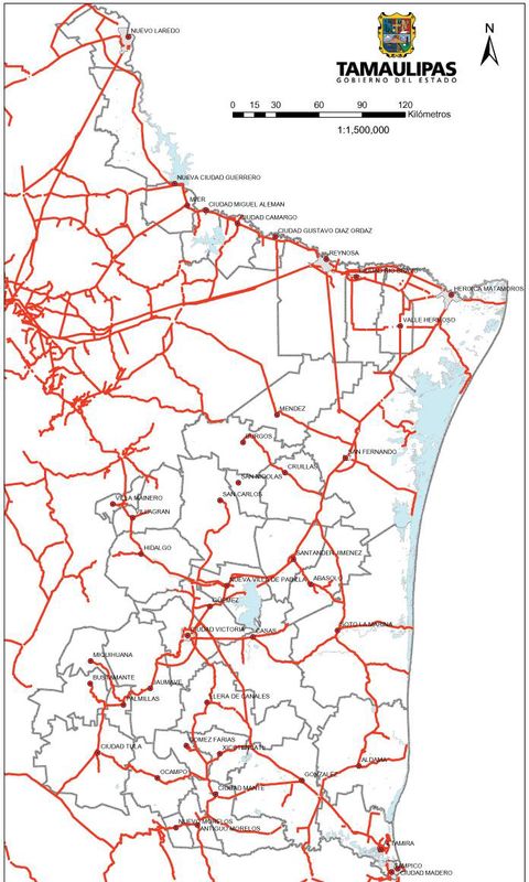 Map of Tamaulipas