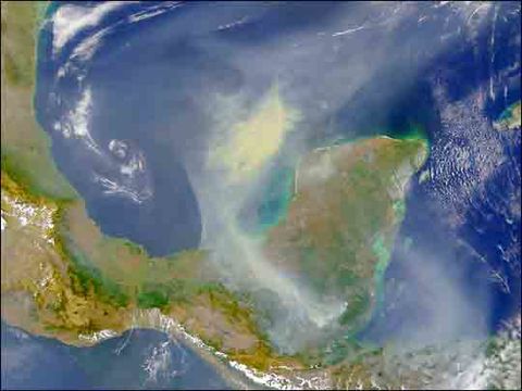 Imagen de satélite de la Península de Yucatán