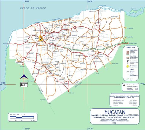 Yucatán road map 1999