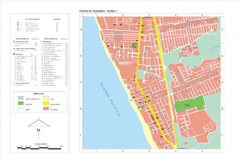 Mapa de Playas de Rosarito