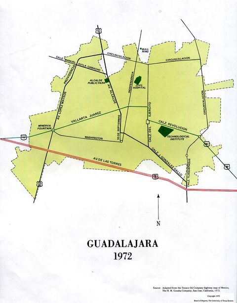 Map of Guadalajara 1972