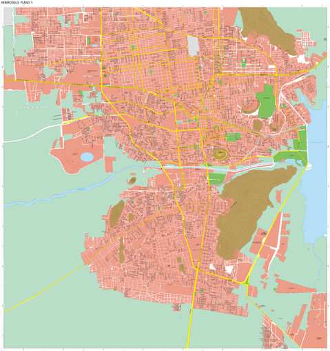 Hermosillo Map, Sonora, Mexico