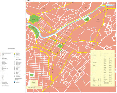 Map of the city of Tlaxcala