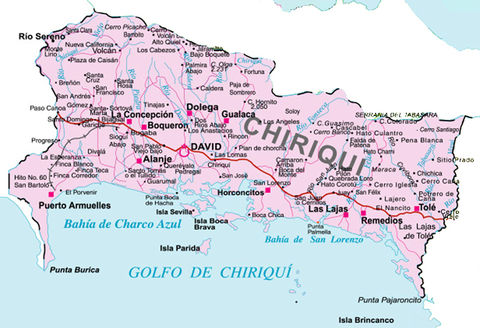 Map of Chiriquí